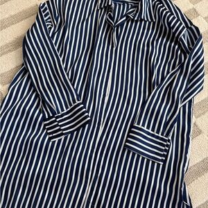 Zara Navy and White Striped Shirt